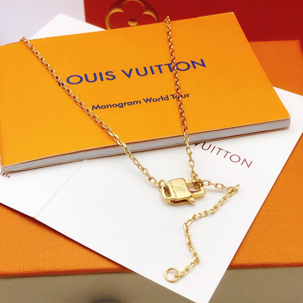 Louis Vuitton Rose Gold-Tone Multicolor Diamond-Shape Crystal Accent Necklace - album image 6