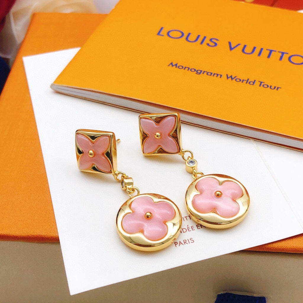 Louis Vuitton Pink Flower Tassel Earrings - album image 2