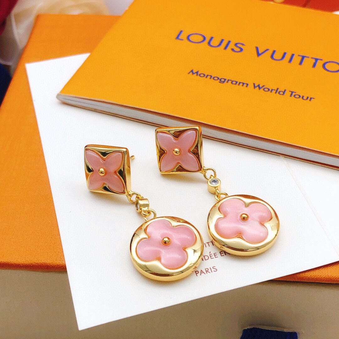 Louis Vuitton Pink Flower Tassel Earrings - album image 2