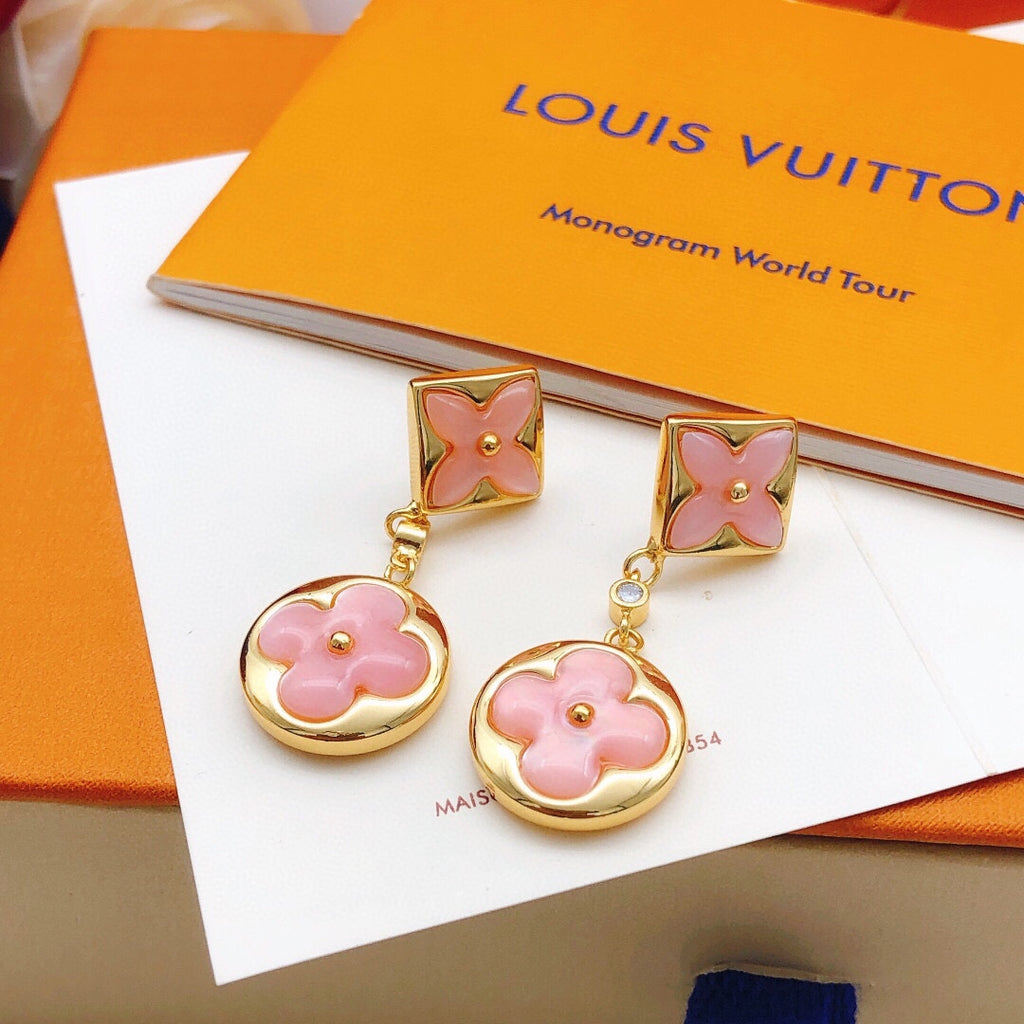 Louis Vuitton Pink Flower Tassel Earrings - album image 1