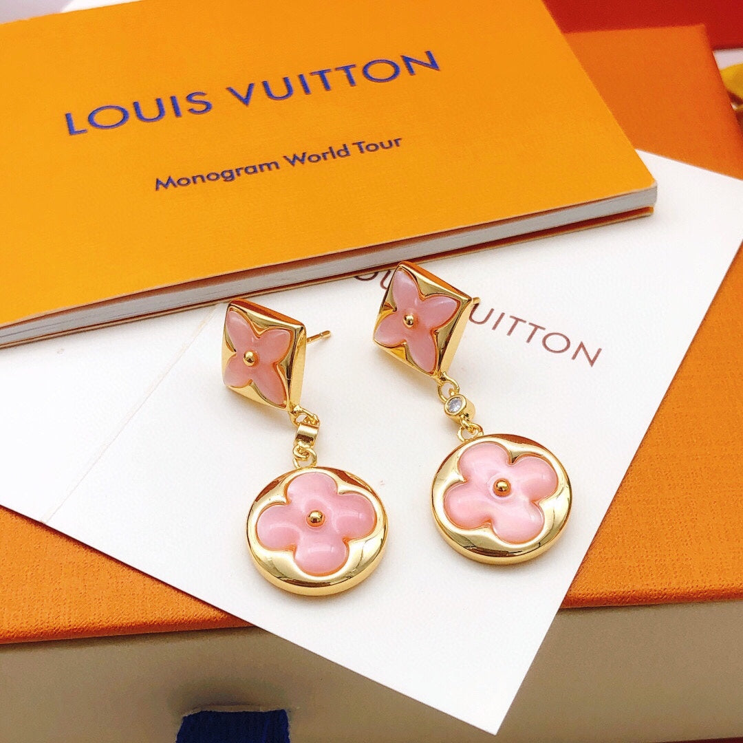 Louis Vuitton Pink Flower Tassel Earrings - album image 4