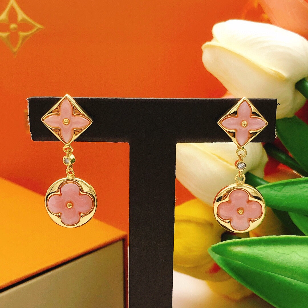 Louis Vuitton Pink Flower Tassel Earrings - album image 5