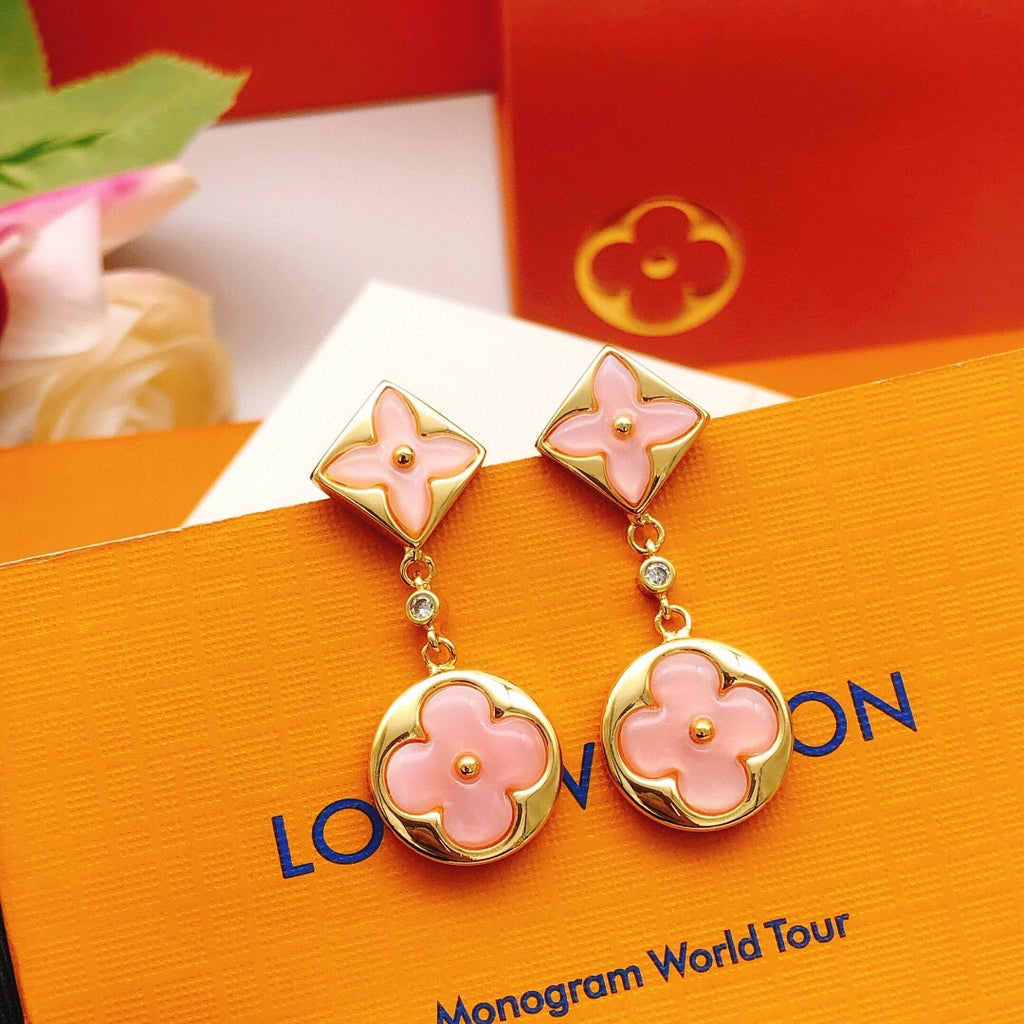 Louis Vuitton Pink Flower Tassel Earrings - album image 6