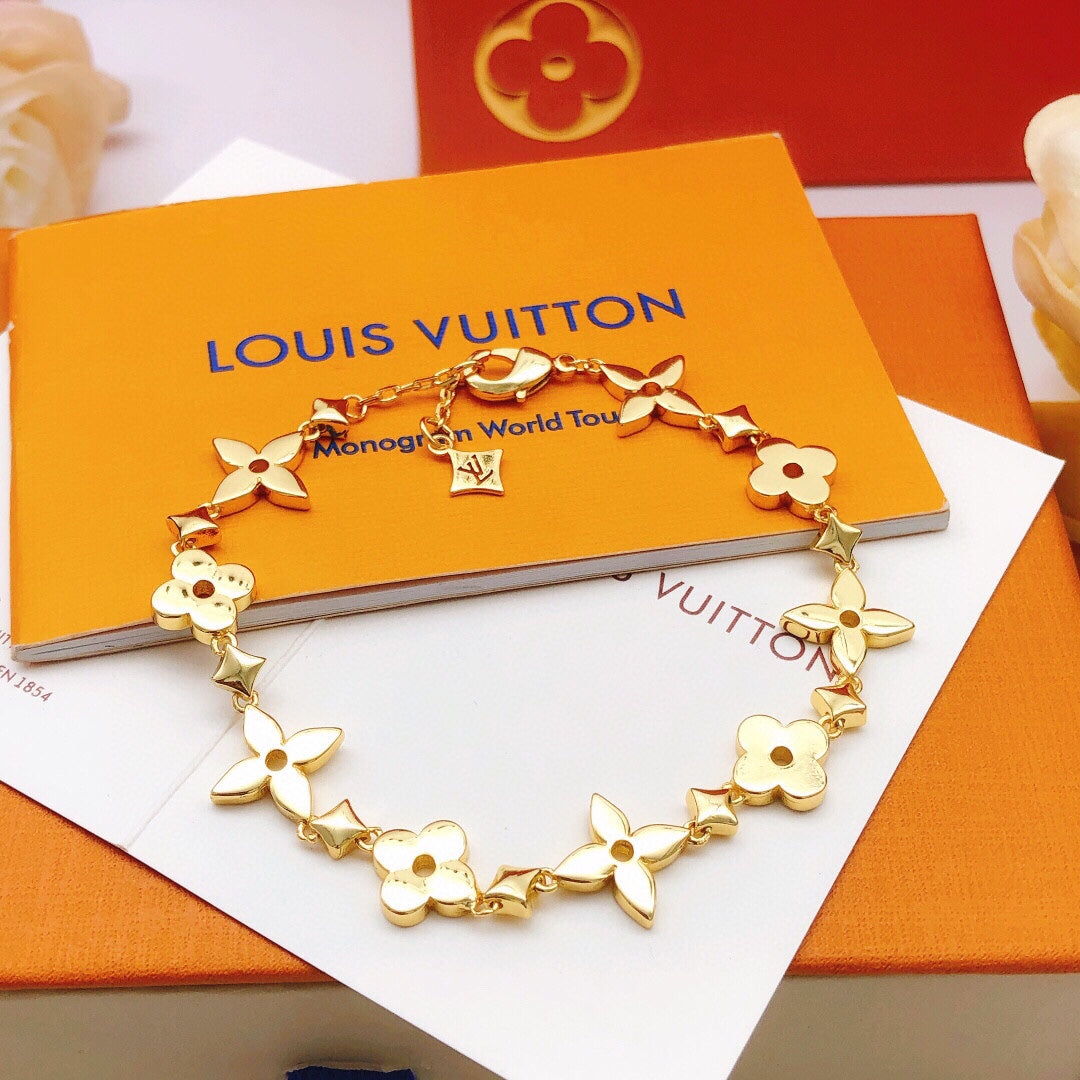 Louis Vuitton Gold-Tone Flower Crystal Accent Bracelet - album image 3