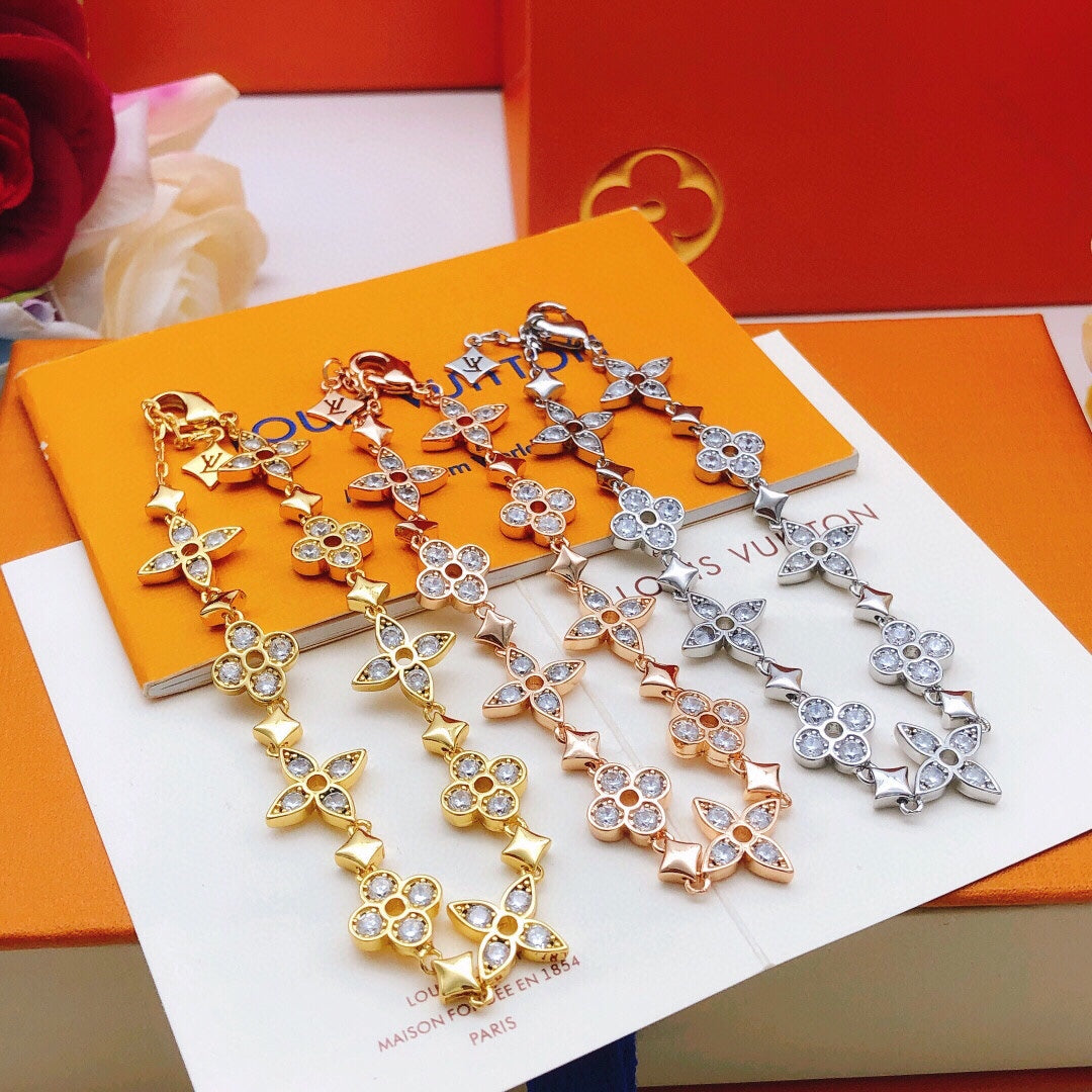 Louis Vuitton Gold-Tone Flower Crystal Accent Bracelet - album image 4