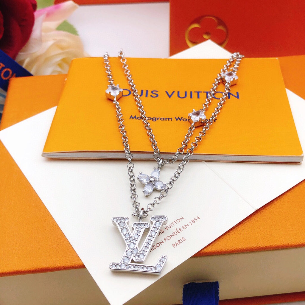 Louis Vuitton Silver-Tone Double-Layer Necklace - album image 6