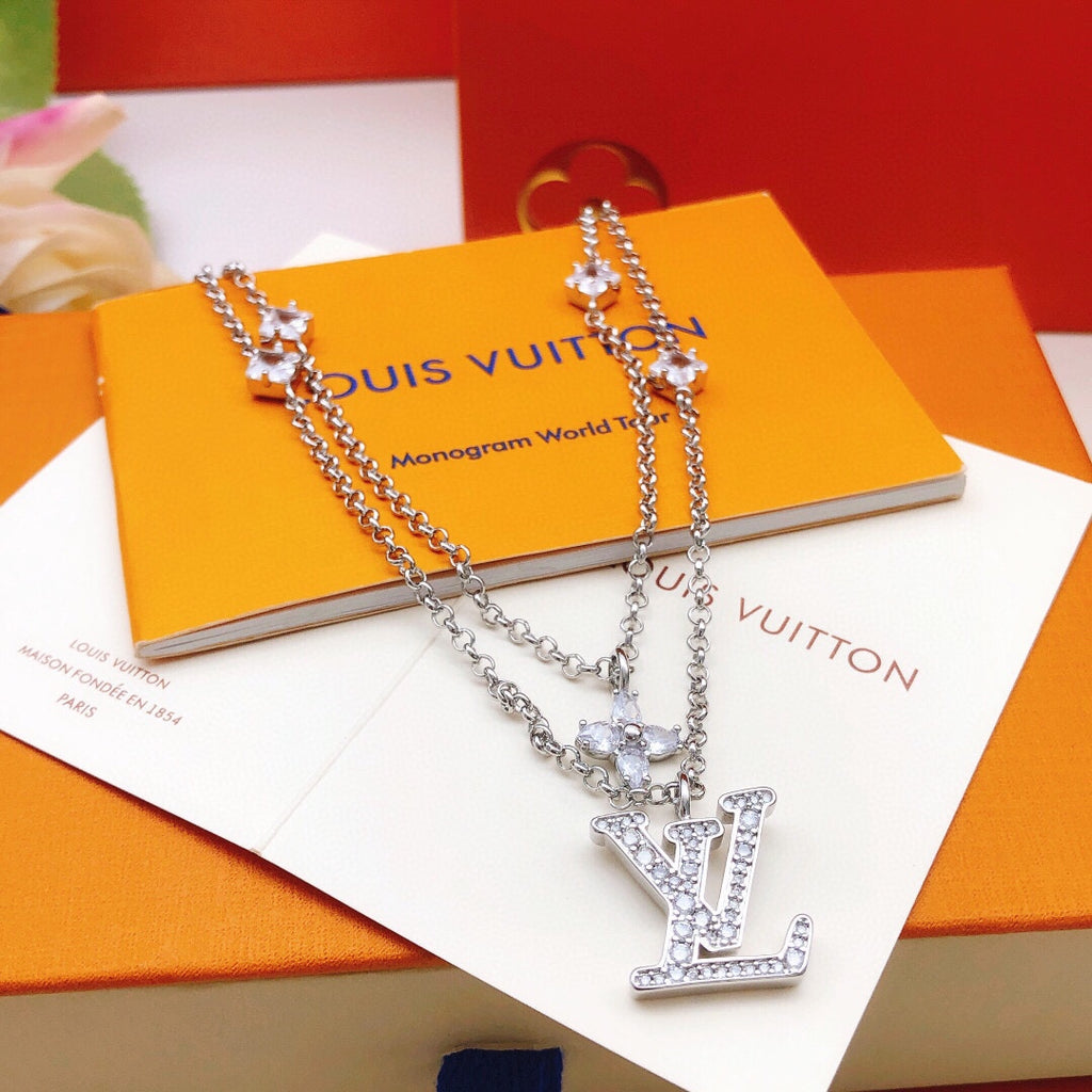 Louis Vuitton Silver-Tone Double-Layer Necklace - album image 2