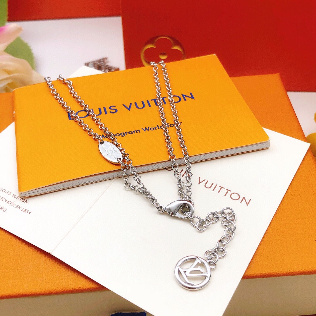 Louis Vuitton Silver-Tone Double-Layer Necklace - album image 3