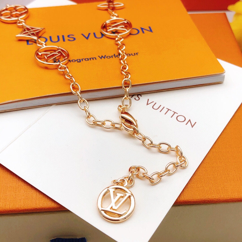 Louis Vuitton Rose Gold-Tone Gold-Tone Openwork Polished Necklace - album image 3