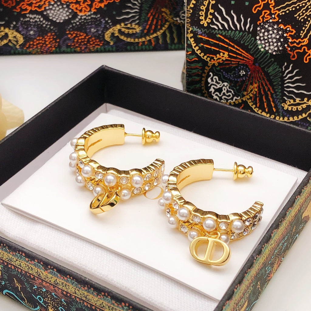 Dior Pearl-Look CD Hoop Earrings - product image 5