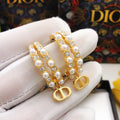 Dior Pearl-Look CD Hoop Earrings - product image 1