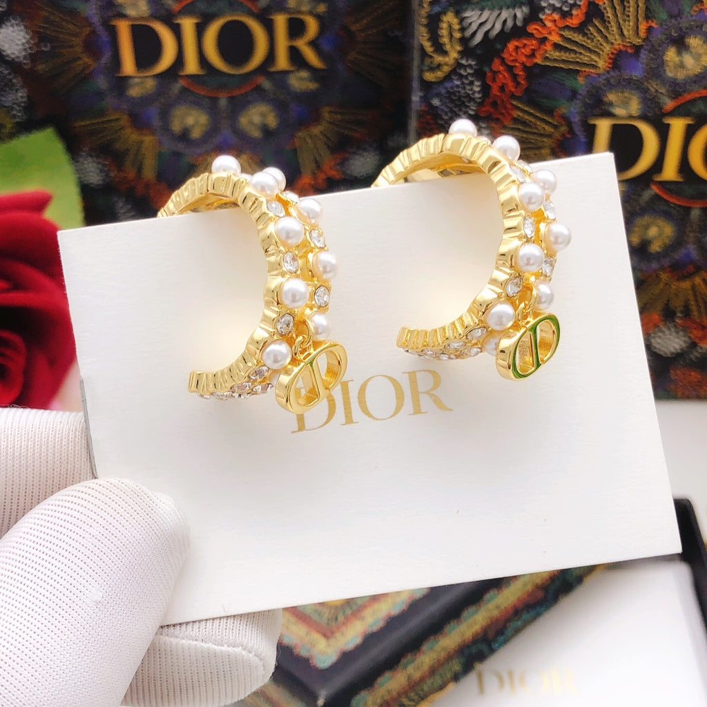 Dior Pearl-Look CD Hoop Earrings - product image 3