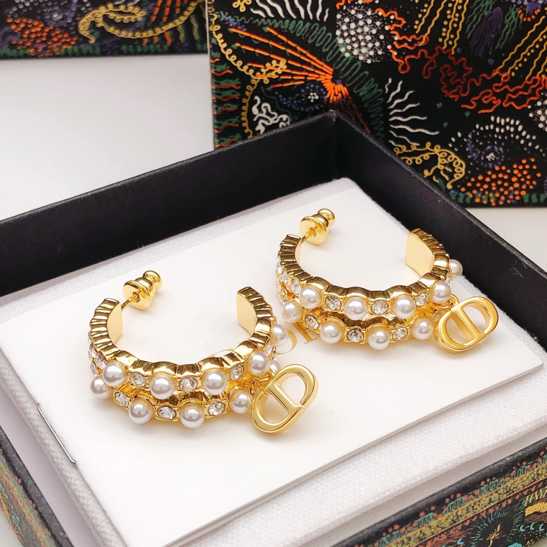 Dior Pearl-Look CD Hoop Earrings - product image 7