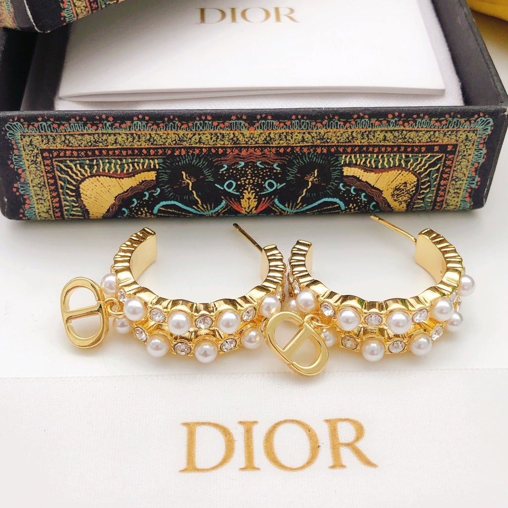 Dior Pearl-Look CD Hoop Earrings - product image 8