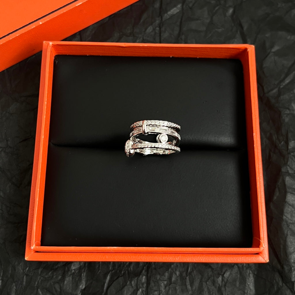Hermès Silver-Tone Stacked Anchor Ring - album image 8