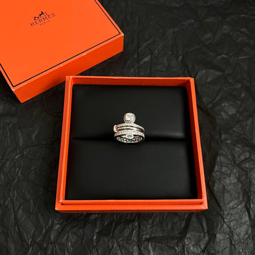 Hermès Silver-Tone Stacked Anchor Ring - album image 4