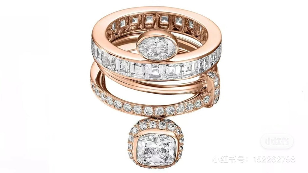 Hermès Rose Gold-Tone Round Crystal Ring - album image 2