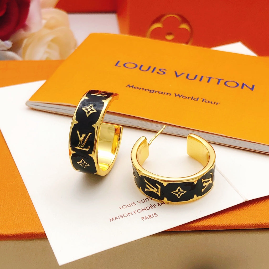 Louis Vuitton Black Circular Earrings - album image 3