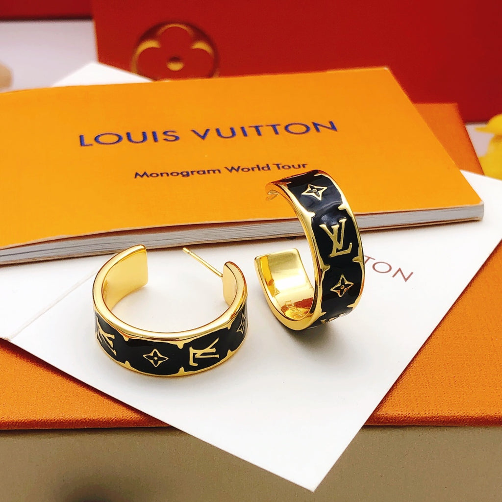Louis Vuitton Black Circular Earrings - album image 2