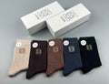 Loewe ribbed earth tone anagram crew socks - view 1