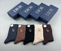 Dior ribbed gold monogram crew socks - view 1
