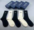 Dior minimal ribbed lettering crew socks - view 1
