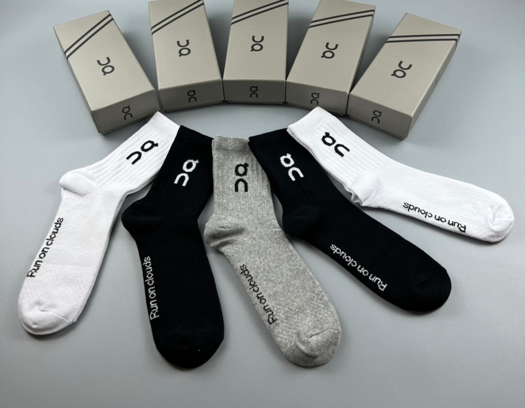 On bright ribbed crew socks - product view 6