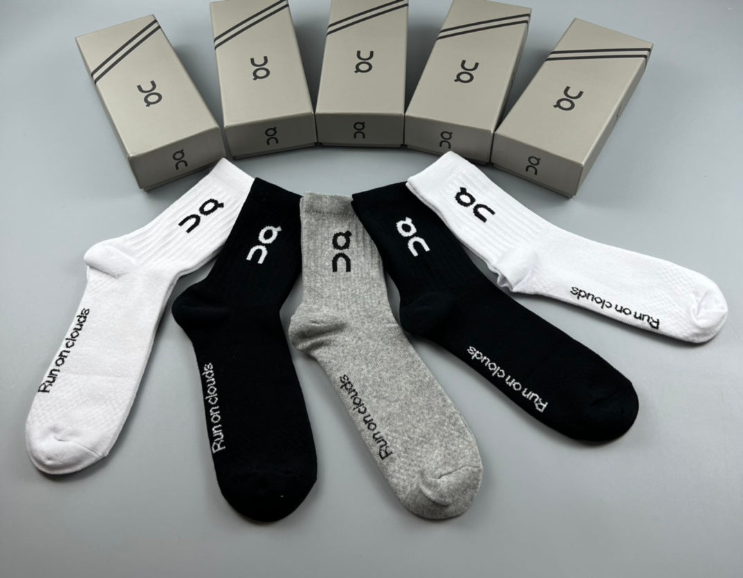 On bright ribbed crew socks - product view 6
