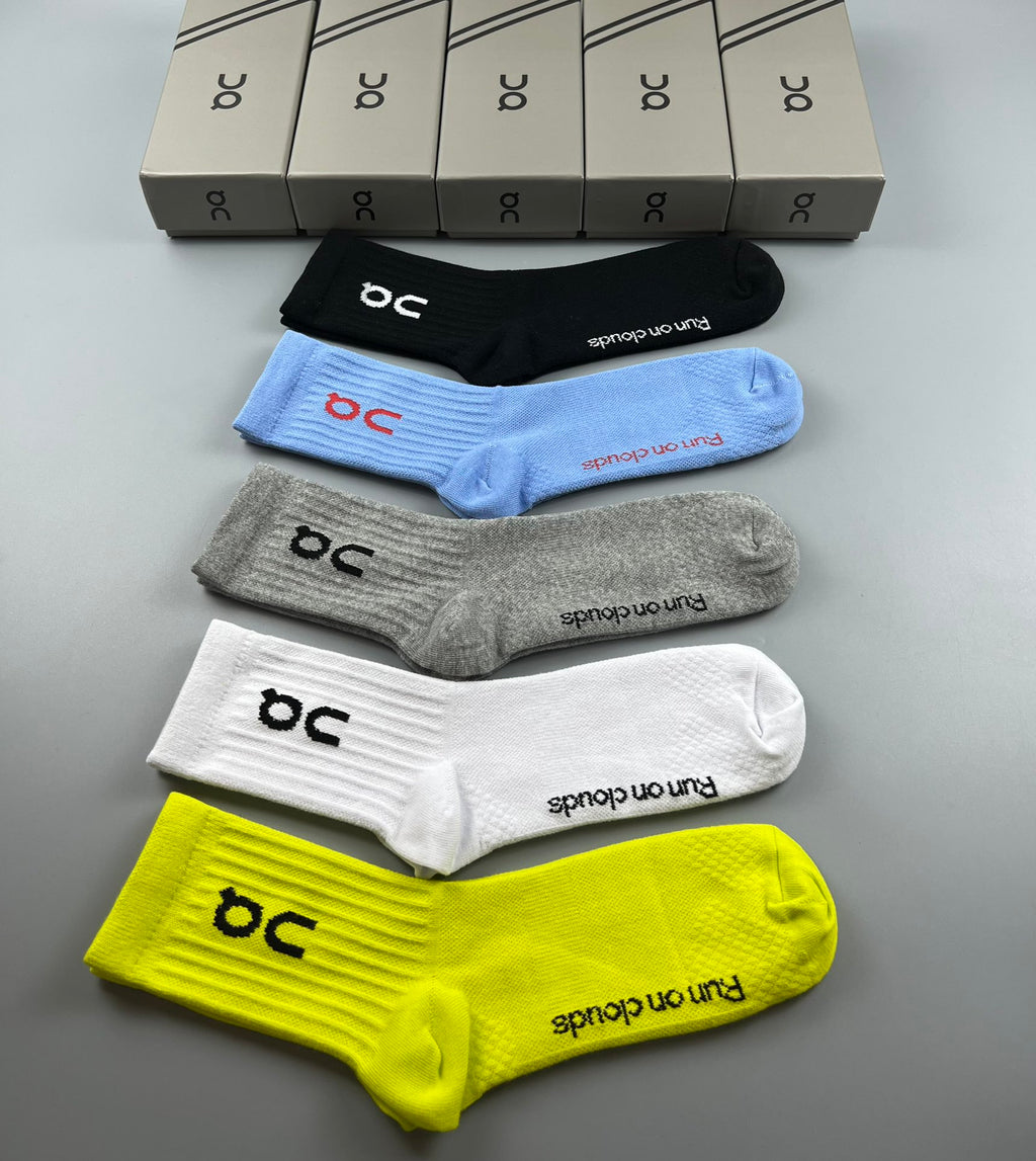 On bright ribbed crew socks - product view 4