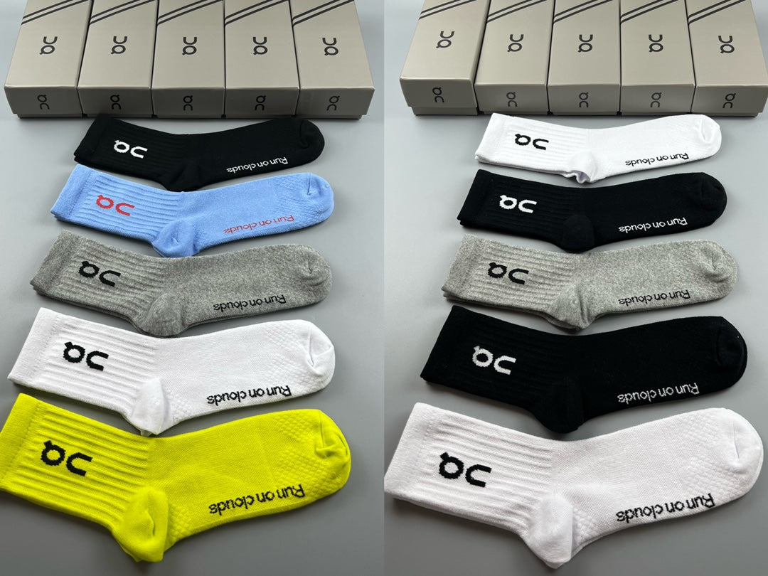 On bright ribbed crew socks - product view 9