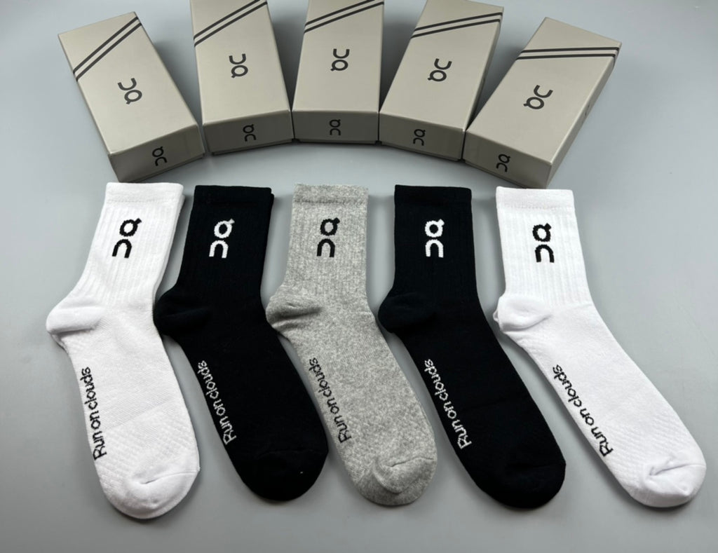 On bright ribbed crew socks - product view 5