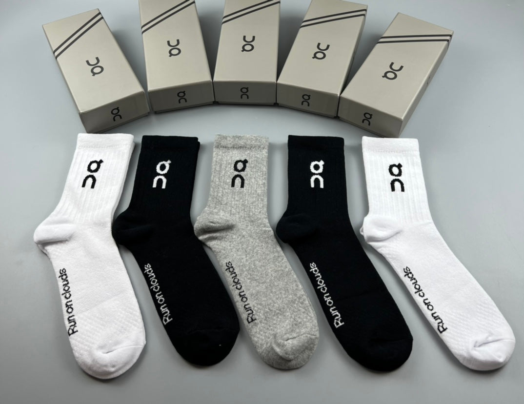On bright ribbed crew socks - product view 5