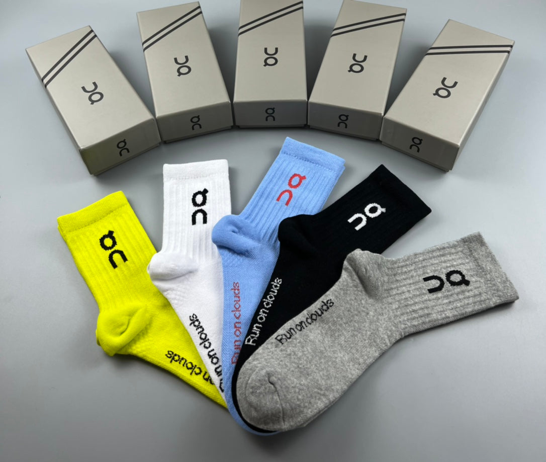 On bright ribbed crew socks - product view 3