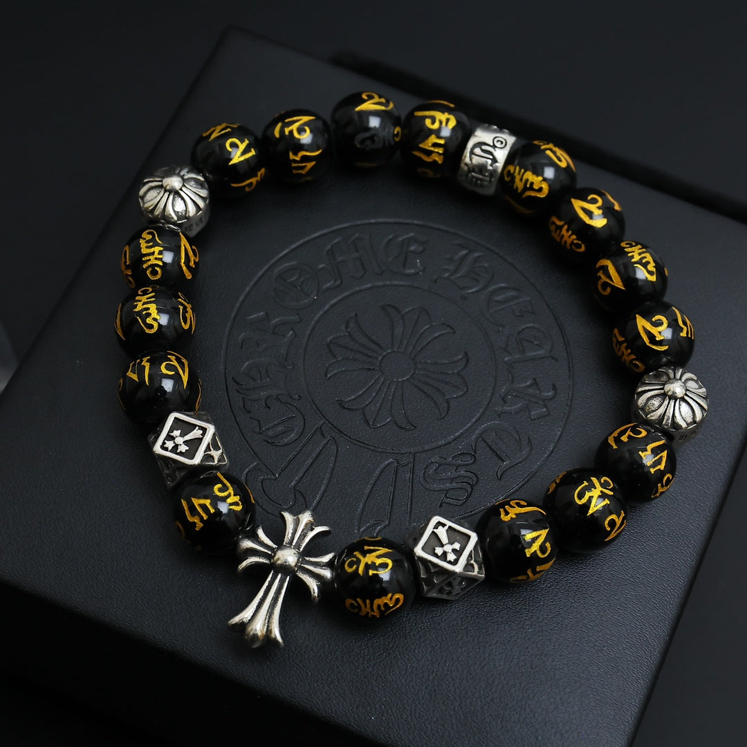 Chrome Hearts Dark and Amber Bead Wrist Bracelet - album image 2