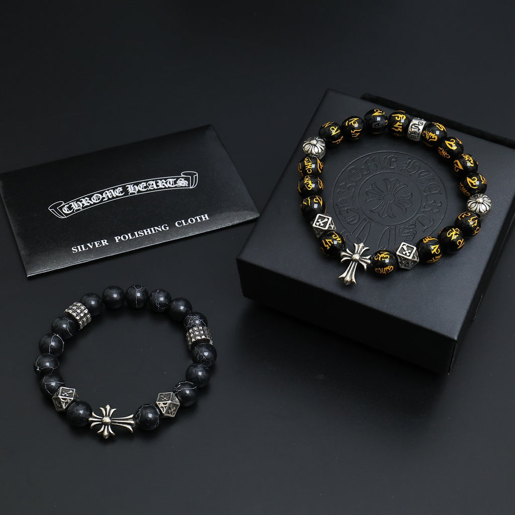 Chrome Hearts Dark and Amber Bead Wrist Bracelet - album image 1