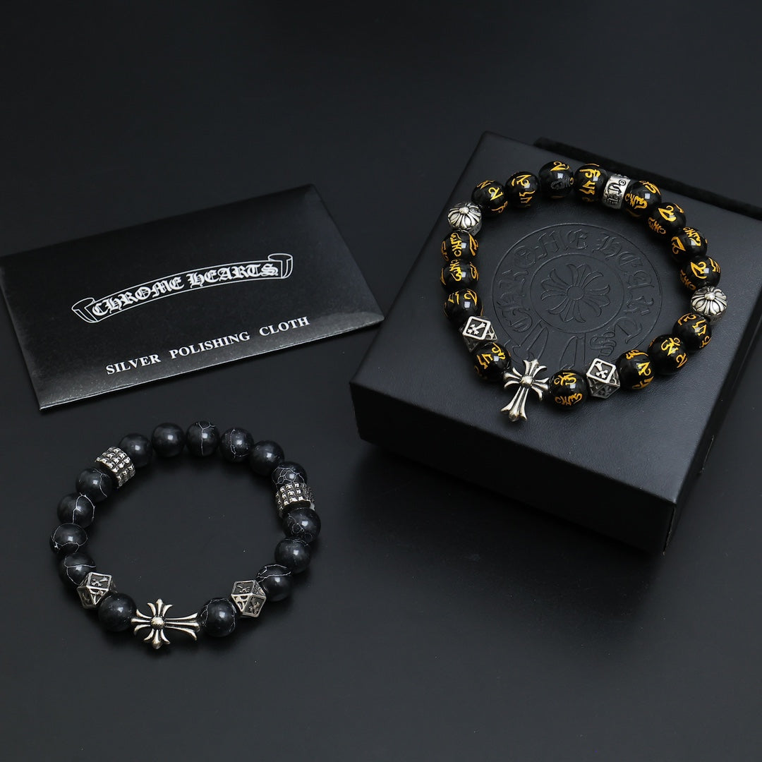 Chrome Hearts Dark and Amber Bead Wrist Bracelet - album image 1