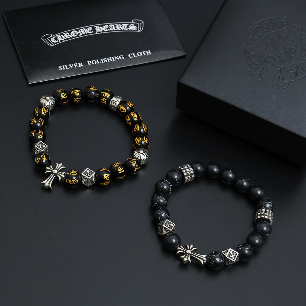 Chrome Hearts Dark and Amber Bead Wrist Bracelet - album image 6