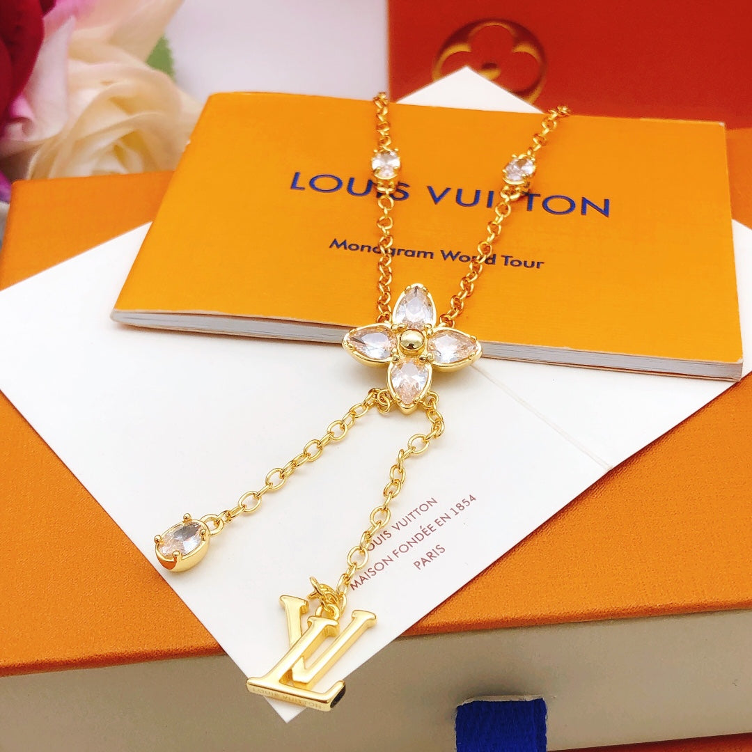 Louis Vuitton Blossom Tassel Marquise Crystal Accent Necklace - album image 4