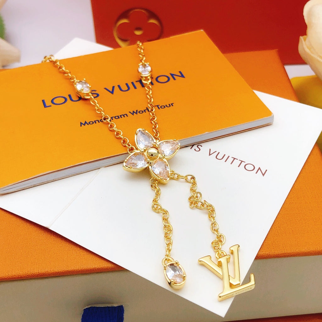 Louis Vuitton Blossom Tassel Marquise Crystal Accent Necklace - album image 2