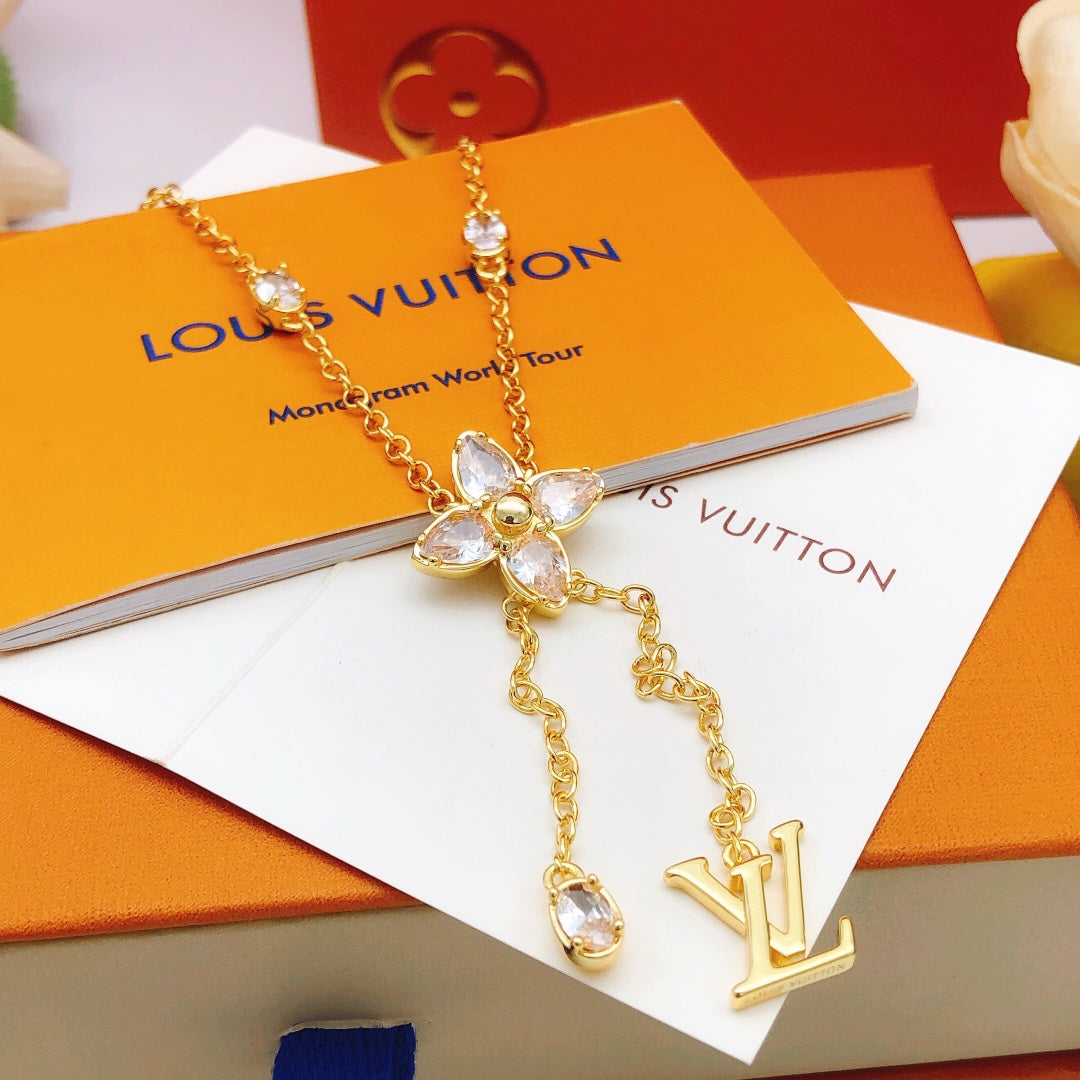 Louis Vuitton Blossom Tassel Marquise Crystal Accent Necklace - album image 2