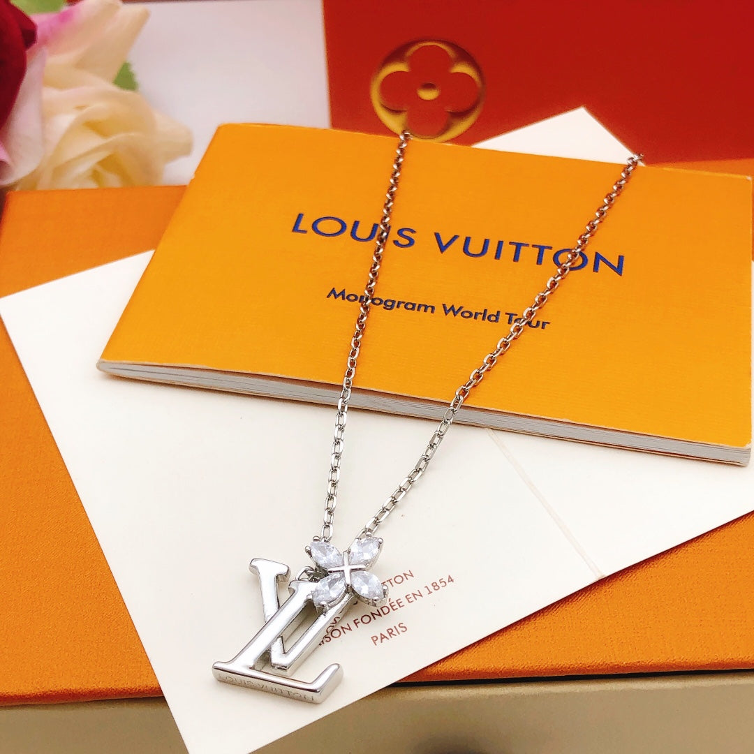 Louis Vuitton Silver-Tone Blossom Marquise Crystal Accent Necklace - album image 1