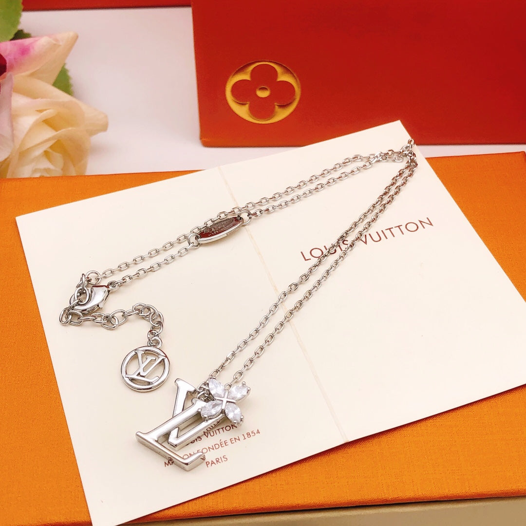 Louis Vuitton Silver-Tone Blossom Marquise Crystal Accent Necklace - album image 5