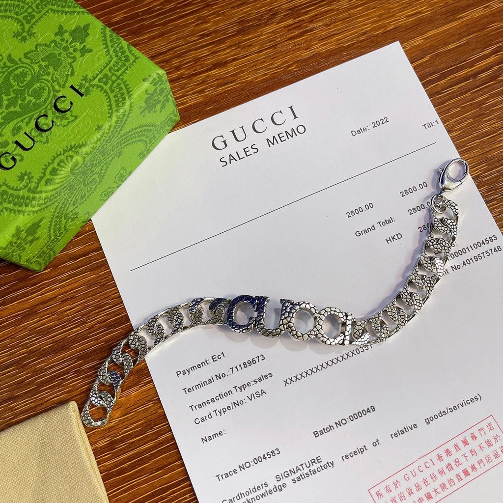 Gucci Silver-Tone Textured Chain Bracelet - album image 9