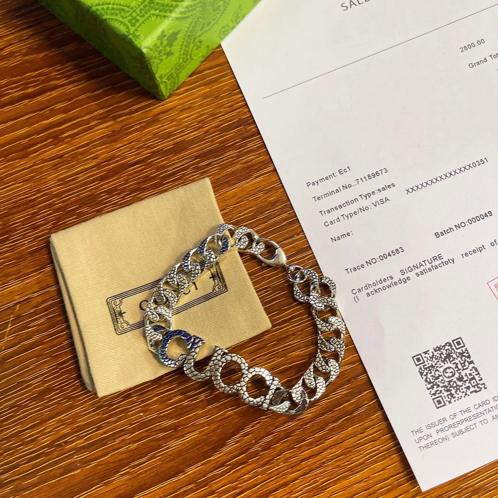 Gucci Silver-Tone Textured Chain Bracelet - album image 2