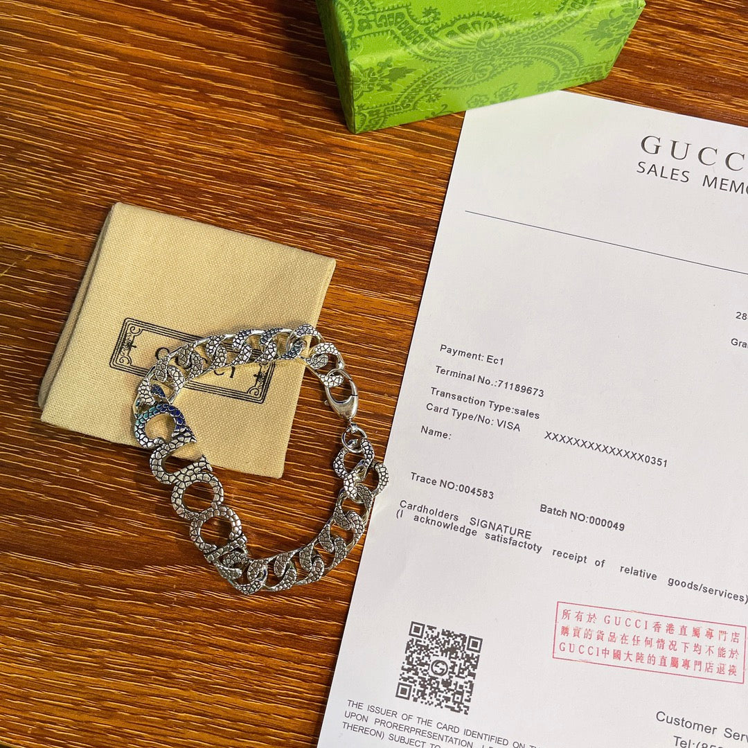 Gucci Silver-Tone Textured Chain Bracelet - album image 7