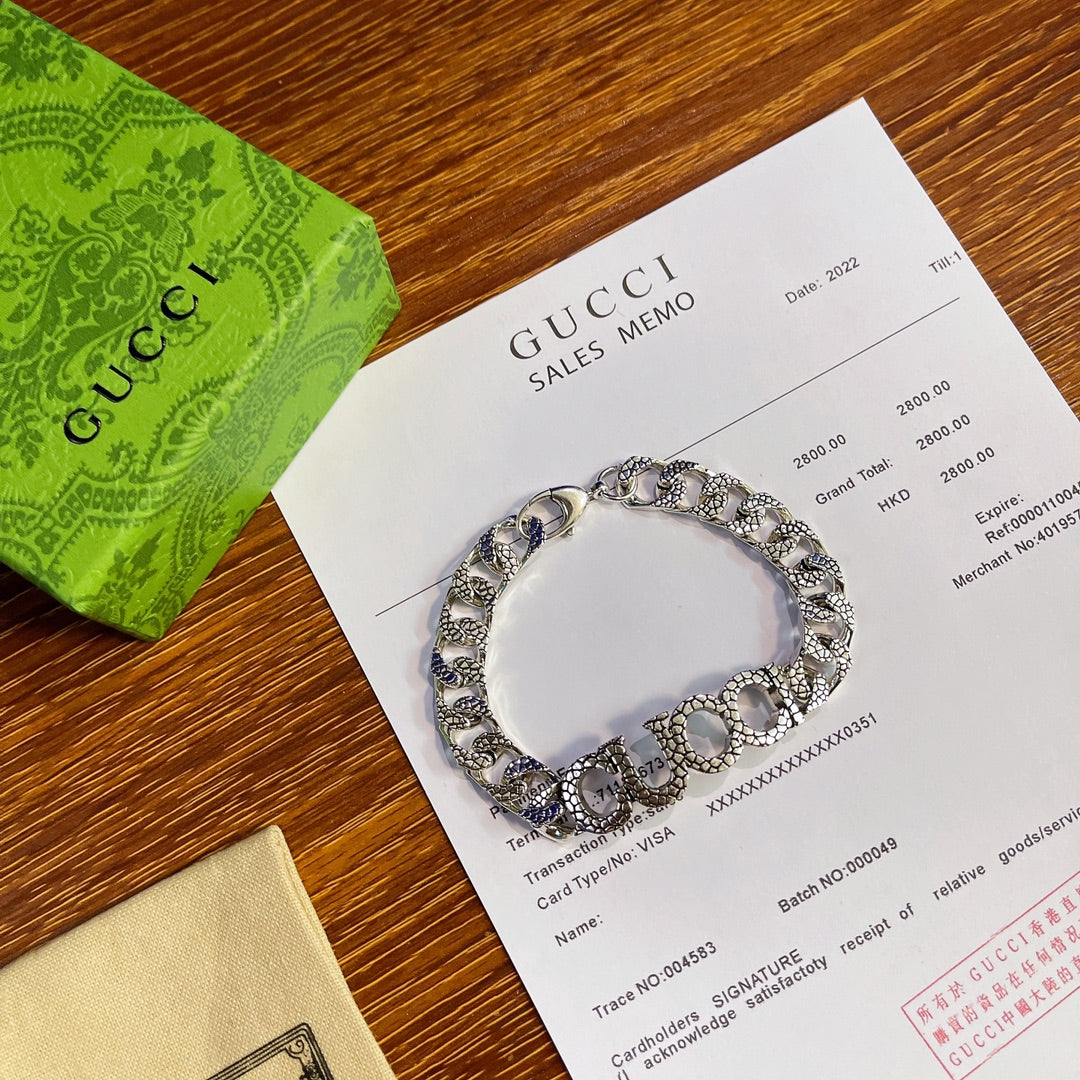 Gucci Silver-Tone Textured Chain Bracelet - album image 6