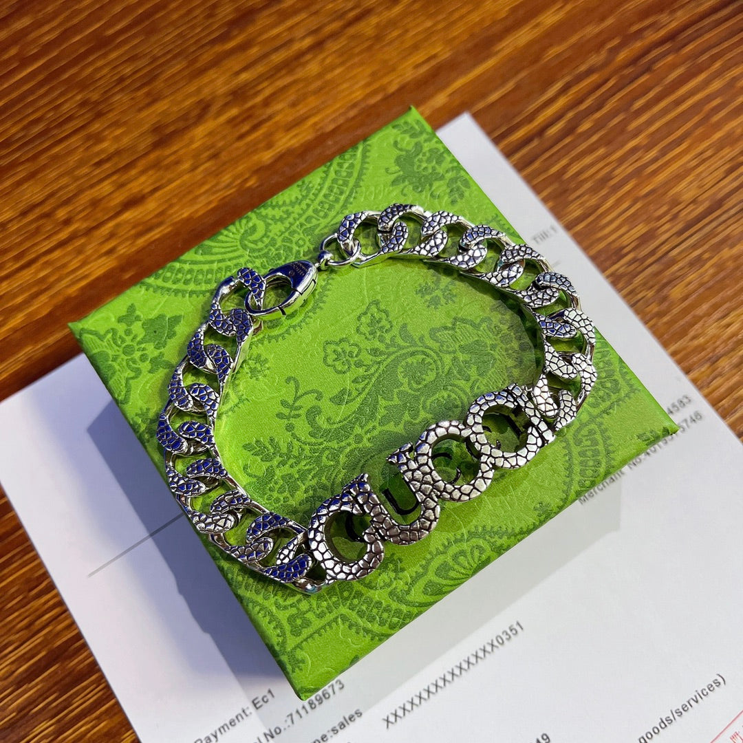 Gucci Silver-Tone Textured Chain Bracelet - album image 5