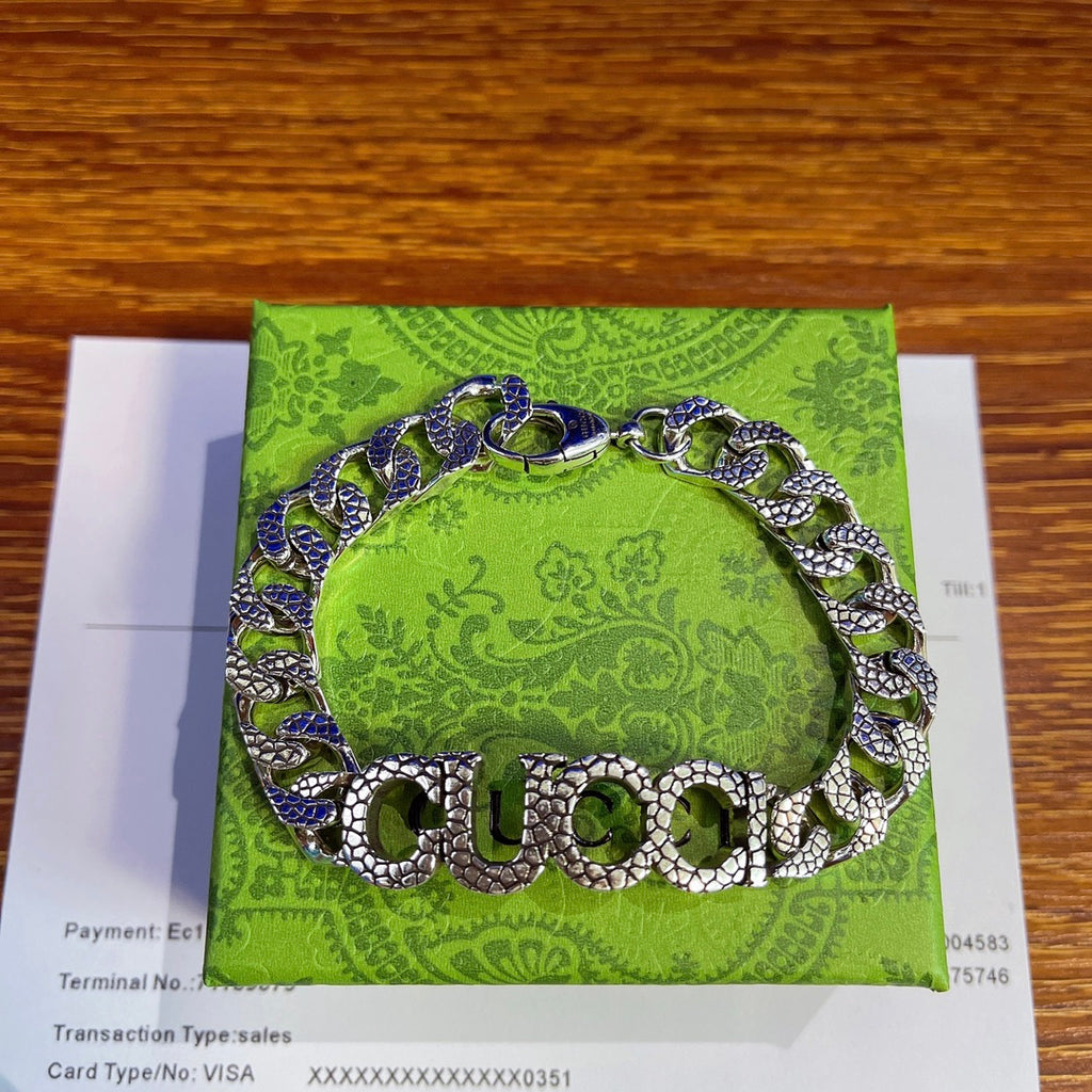 Gucci Silver-Tone Textured Chain Bracelet - album image 4