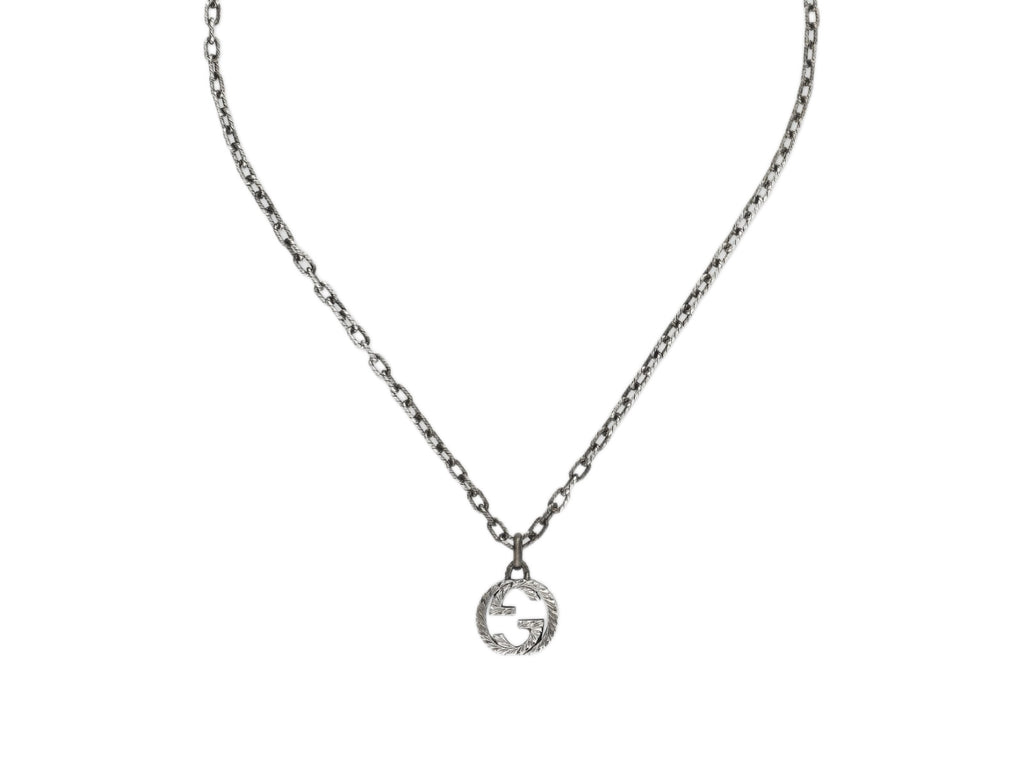 Gucci Silver-Tone Circular Pendant Necklace - album image 1