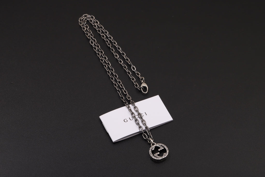Gucci Silver-Tone Circular Pendant Necklace - album image 3